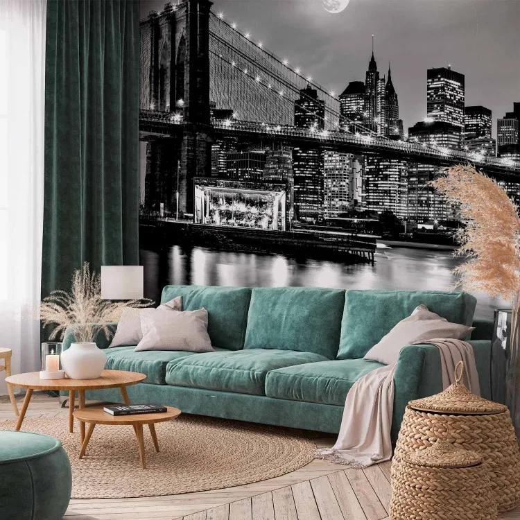 Pont de Brooklyn en noir et blanc