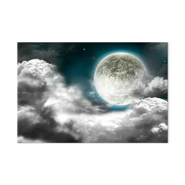 Globe argenté (1 partie) - nuages denses et ciel avec pleine lune