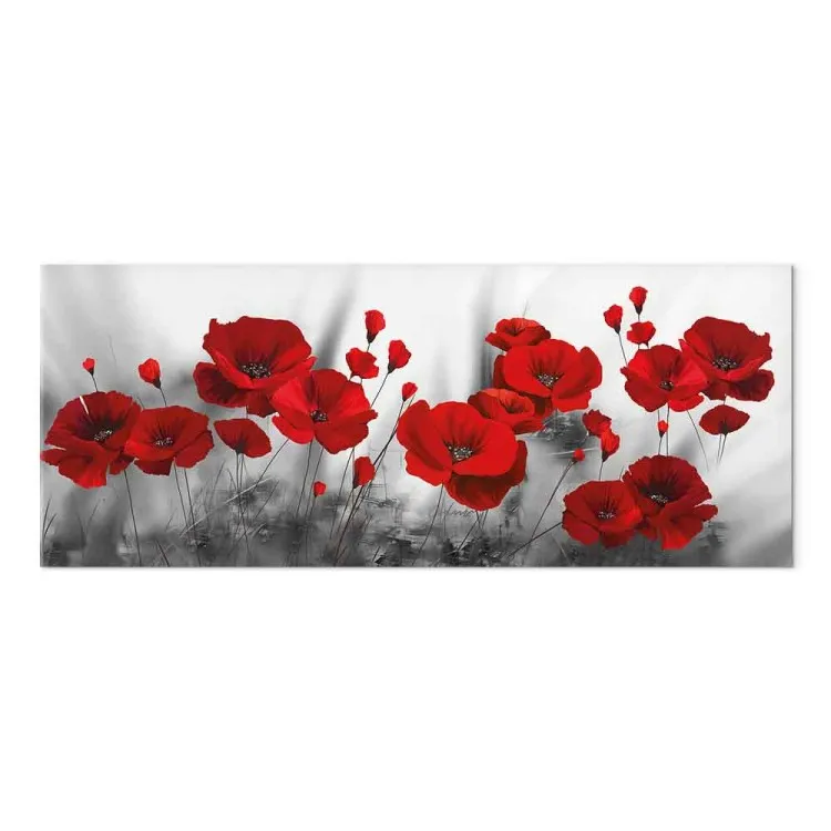 Coquelicots rouges sur le fond gris