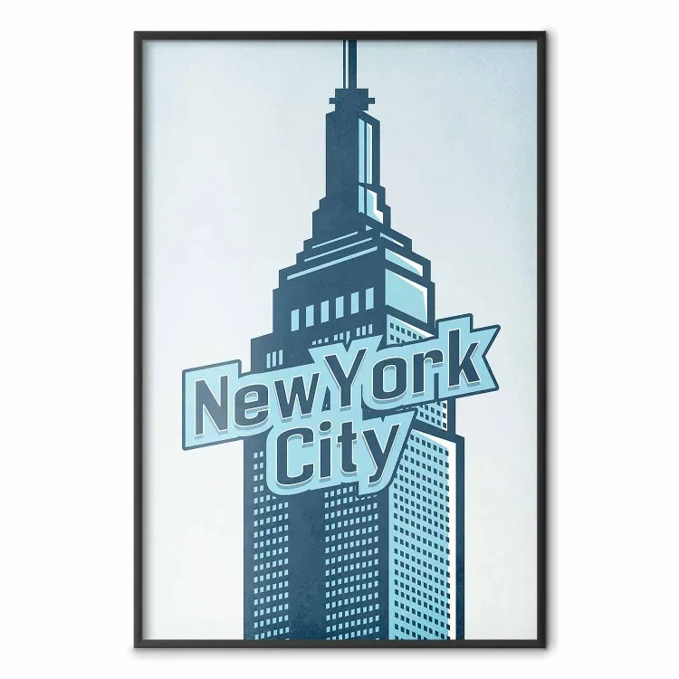 New York - architecture et texte anglais dans une esthétique bleue