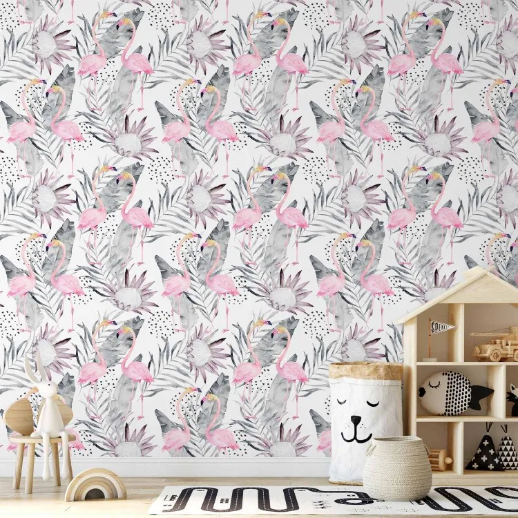 Flamants et branchages