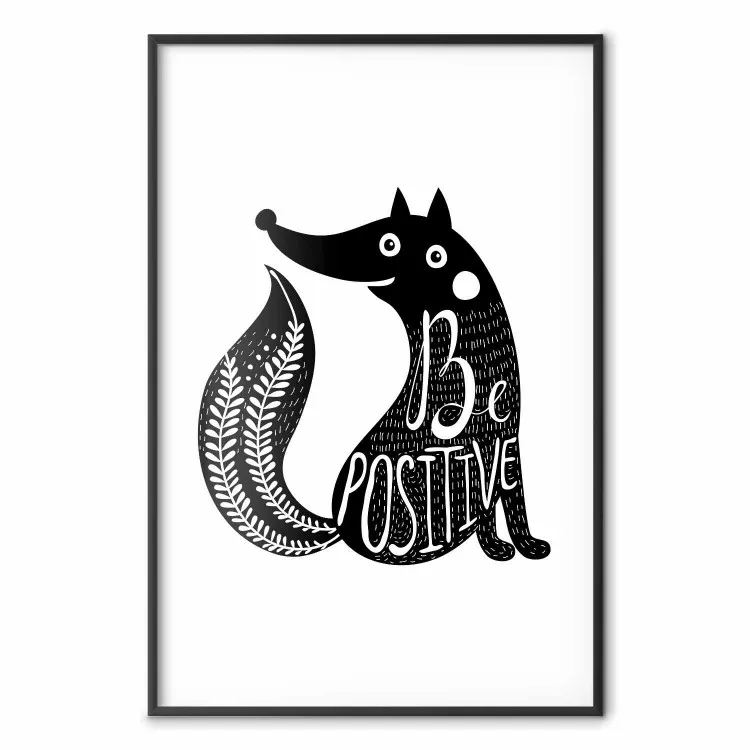 Sois positif - composition minimaliste, motif animalier, citation