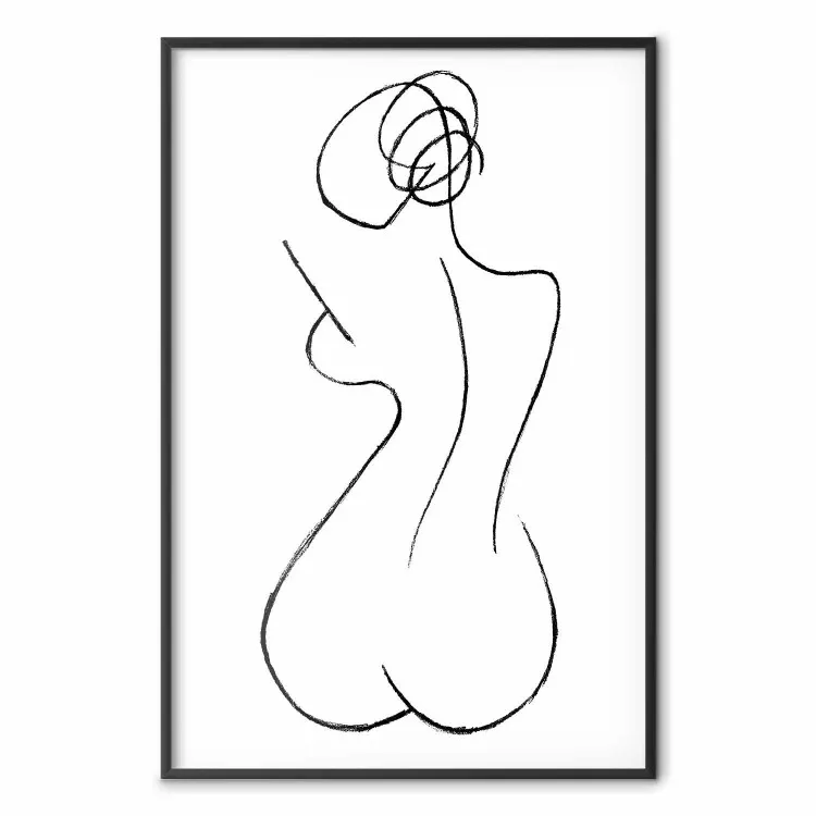 Formes féminines - lineart minimaliste noir et blanc avec une femme