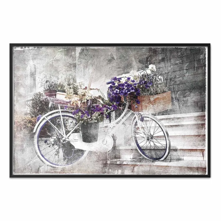 Vélo fleuri - escaliers, style rétro