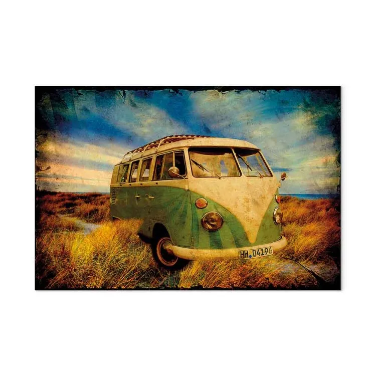 Bus vintage (1 pièce) - voiture de style rétro paysage d'été