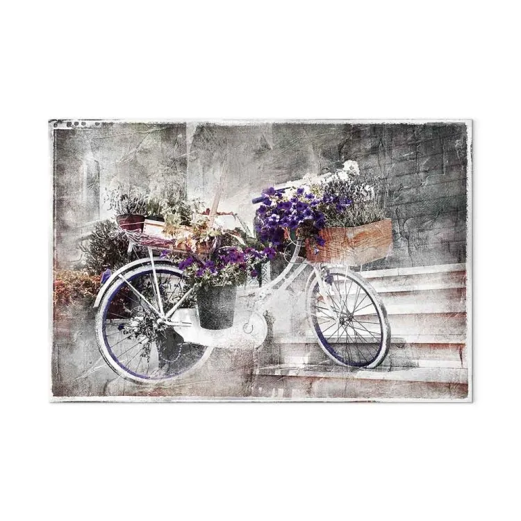 Vélo fleuri (1 pièce) - design de style shabby chic