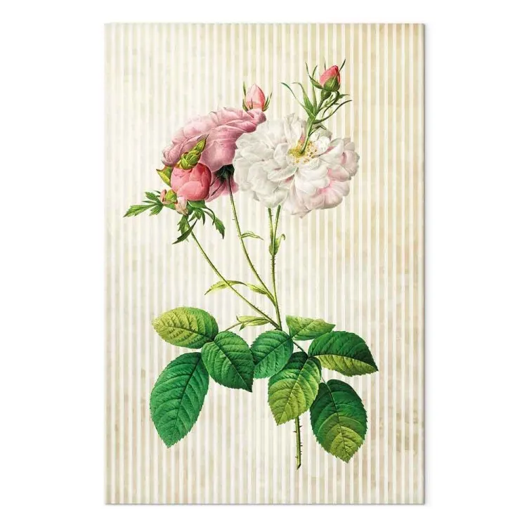 Nature esprit vintage (1 partie) - fleurs sur fond de rayures brunes