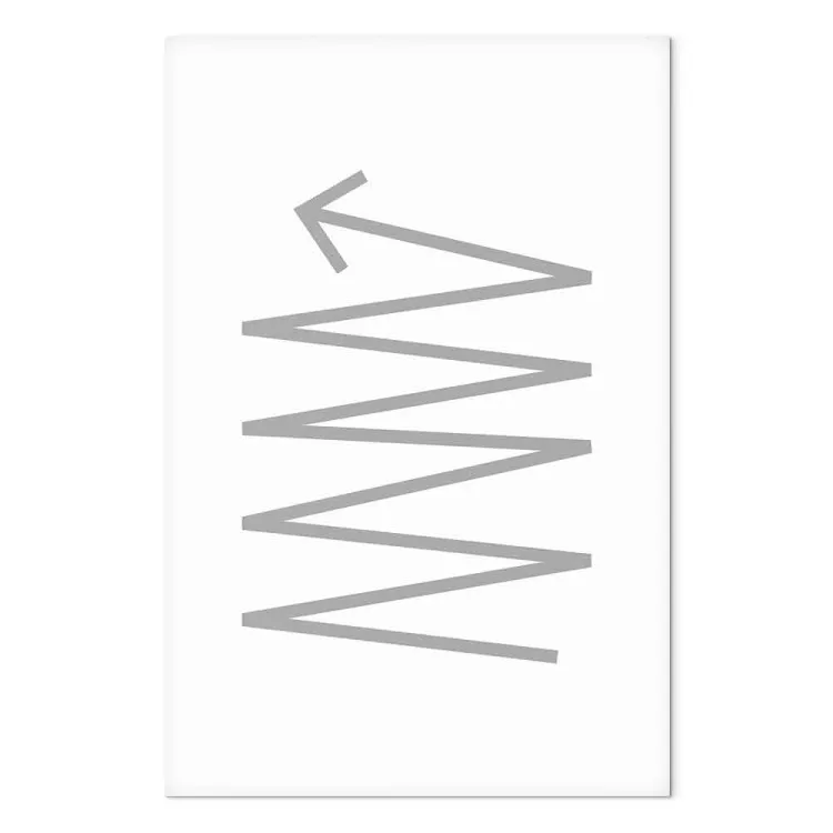 Flèche en zigzag - un motif gris simple sur fond blanc minimaliste