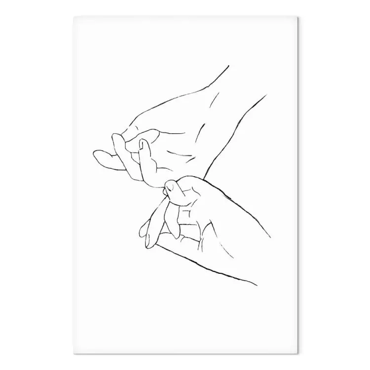 Parole des mains (1 partie) - art linéaire en noir et blanc