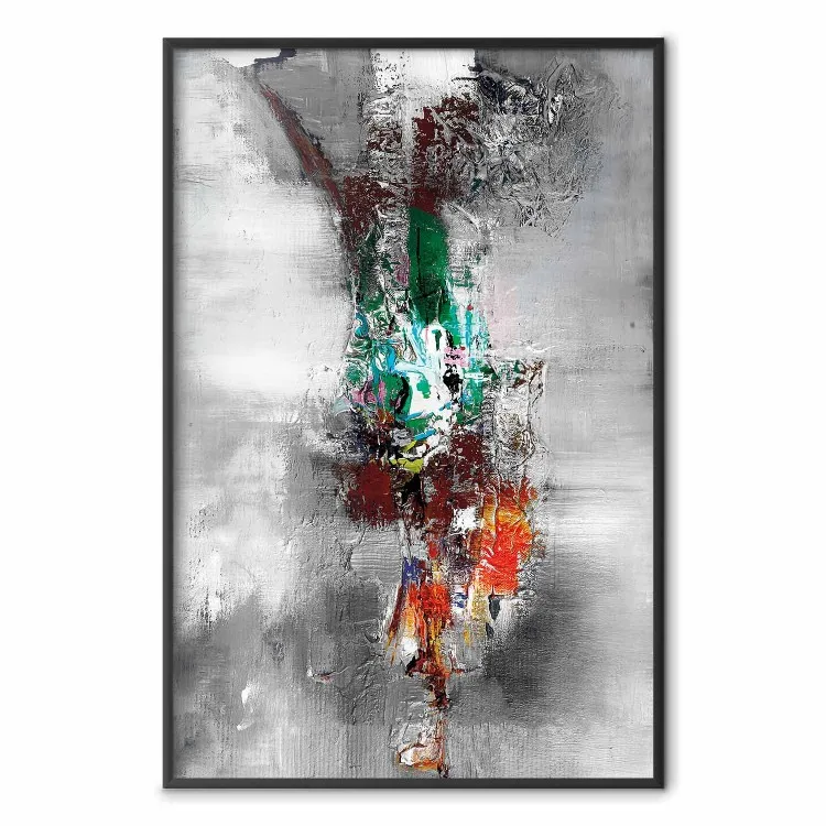 Abîme - abstraction industrielle en couleurs sur fond gris