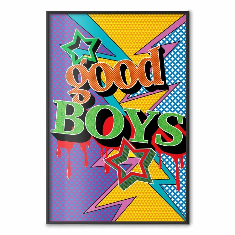 Good Boys - texte anglais artistique dans un style pop art coloré