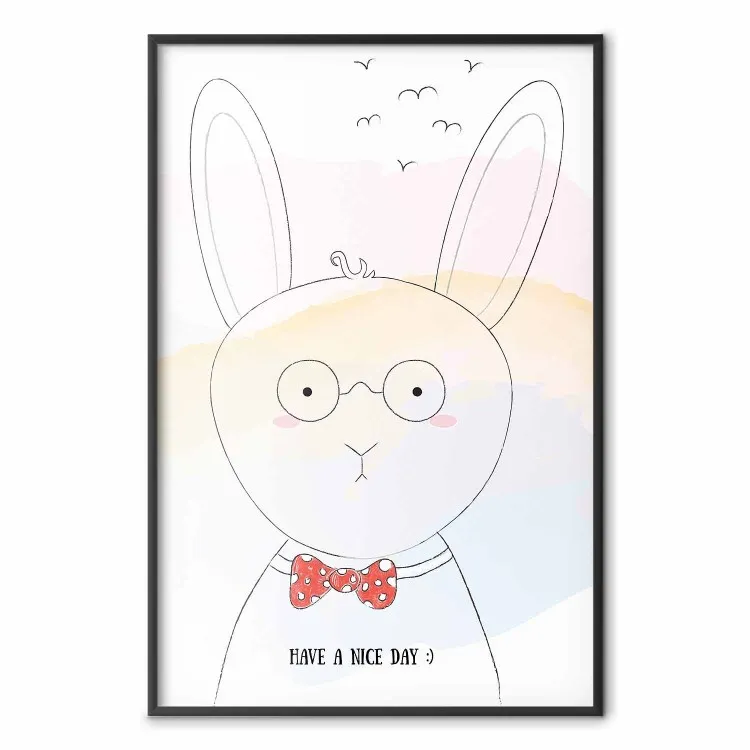 Salutations du Lapin - animal avec lunettes et texte anglais