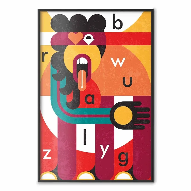 Art du design - figure abstraite et lettres aléatoires