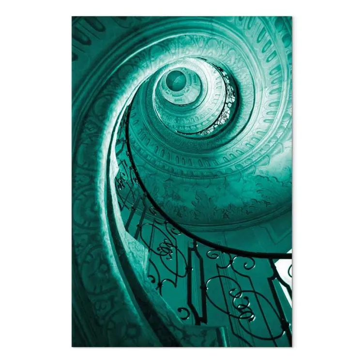 Escalier en colimaçon - une photo de l'escalier en couleur turquoise