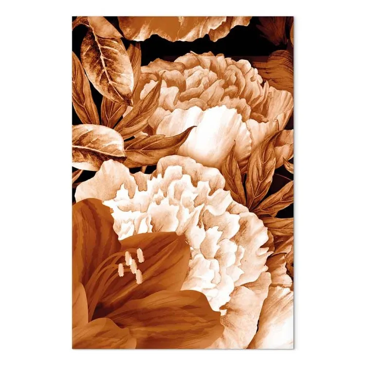 Bouquet de lys et de pivoines -  une photo avec des fleurs en sépia
