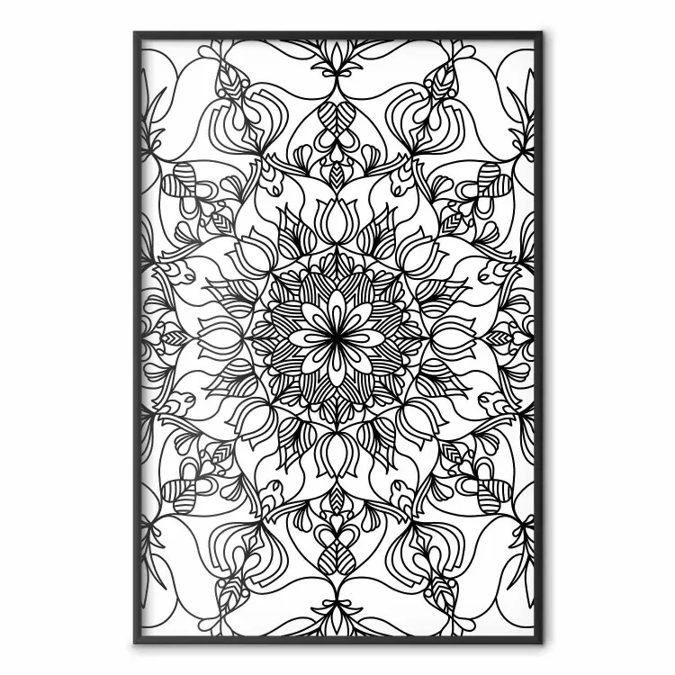 Zen en noir - mandala noire abstraite dans style oriental zen