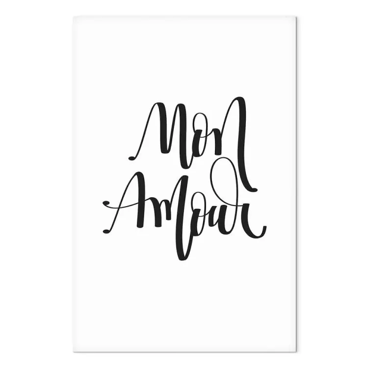 Inscription en français Mon amour - une composition sur fond blanc
