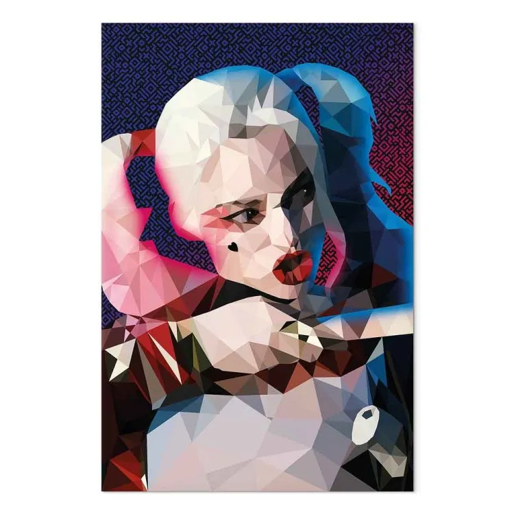 Héroïne célèbre - un portrait géométrique et coloré d'une jeune femme