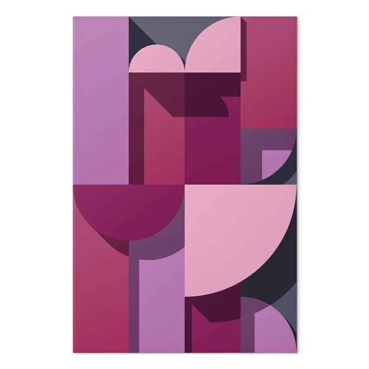 Figures géométriques roses - une abstraction sur fond gris