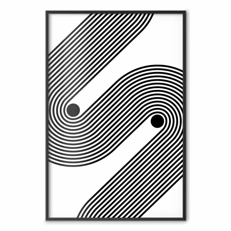 Symphonie monochrome - lignes noires abstraites en vagues