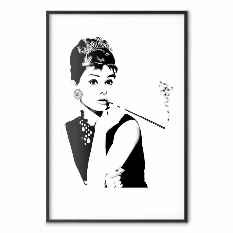 Audrey - portrait noir et blanc sur fond clair
