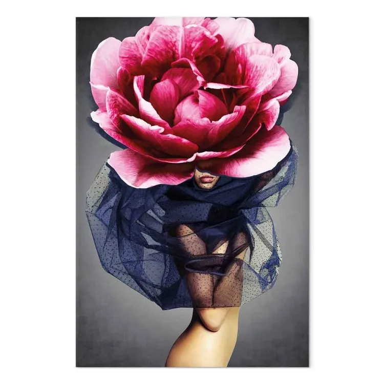 Femme Fleur (1 partie) - abstraction éclectique avec pivoine