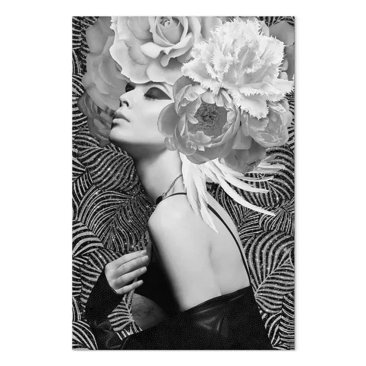Princesse argentée (1 partie) vertical - portrait de femme avec fleurs
