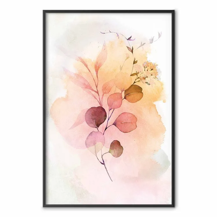 Branche Aquarelle - plantes sur fond coloré