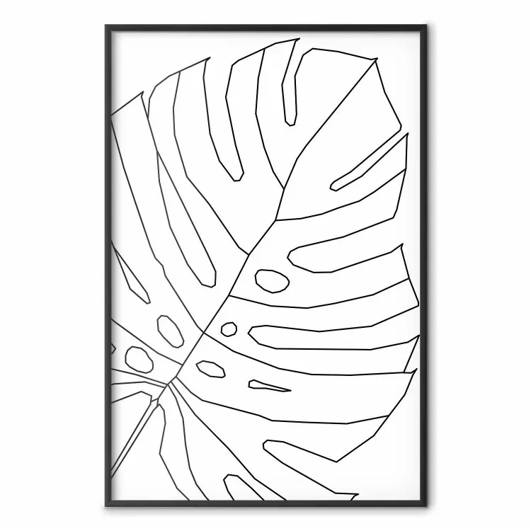 Monstera Dessin - linéaire monstera sur fond clair