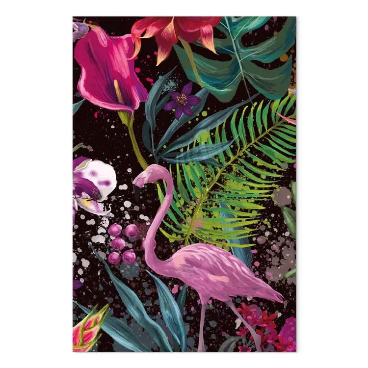 Pays des flamants (1 partie) vertical - oiseau sur fond abstrait