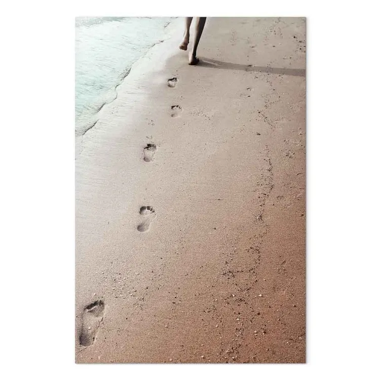 Trace Éphémère (1 partie) vertical - empreintes sur la plage