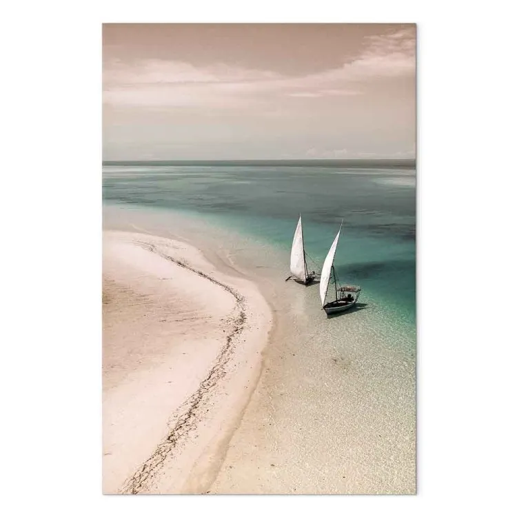 Côte Romantique (1 partie) vertical - mer avec voiliers