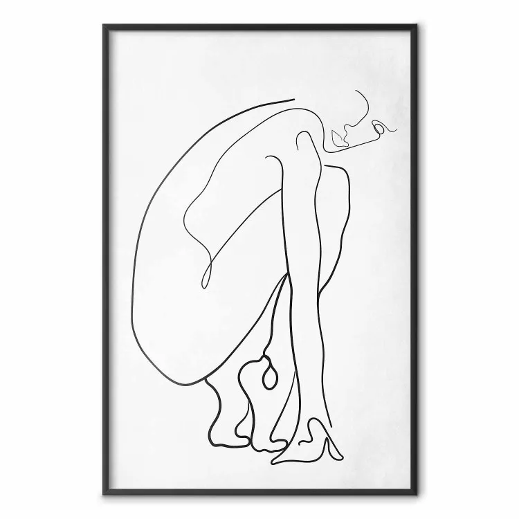 Ligne parfaite - silhouette féminine line art sur fond contrasté