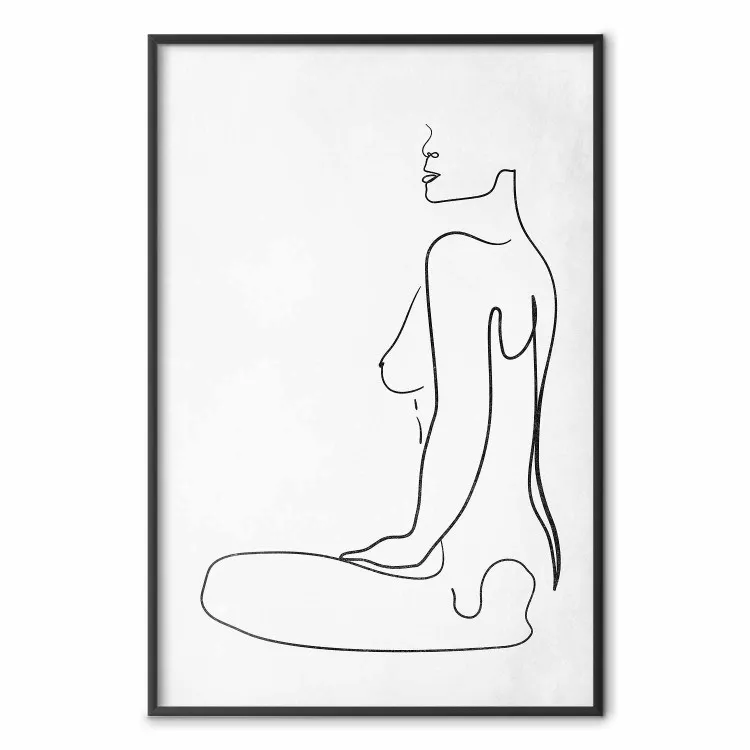 Forme féminine - line art femme noire sur fond blanc