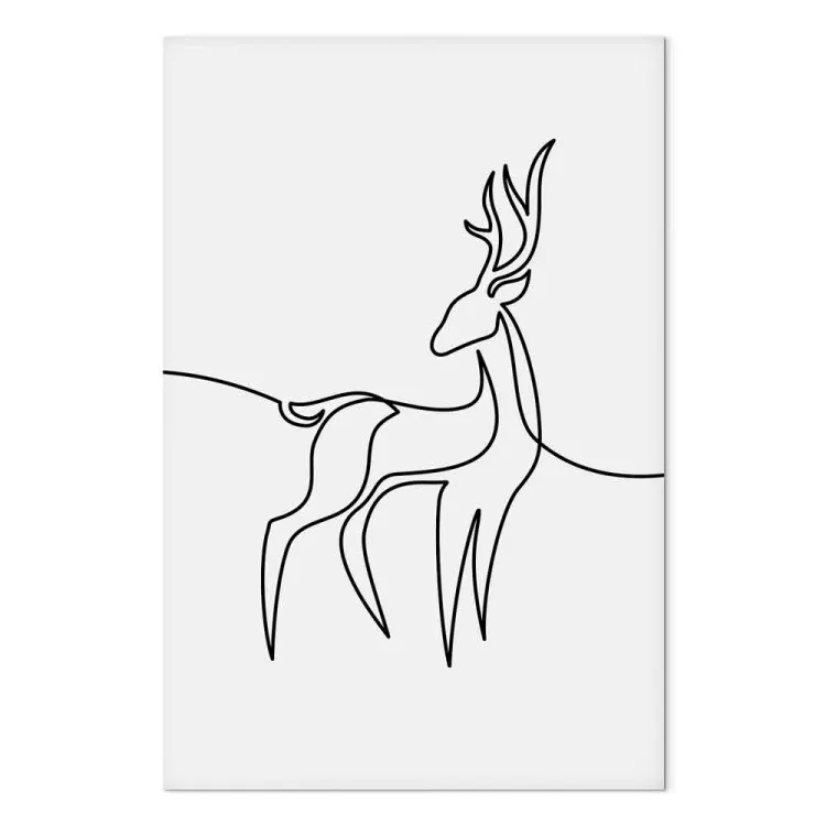 Figure de cerf - abstraction en noir et blanc de style d'art en ligne