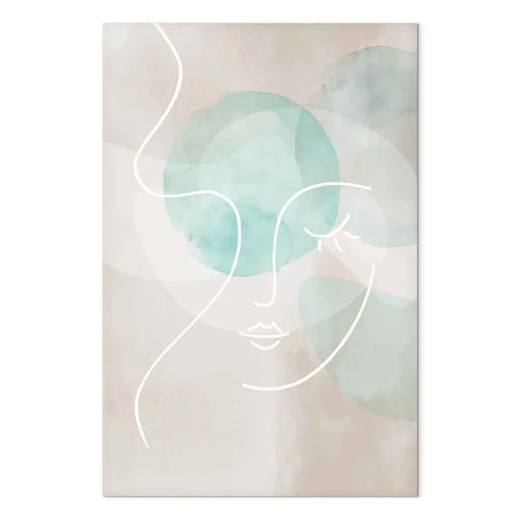 Clin d'œil Séduisant (1 partie) vertical - lineart pastel d'une femme