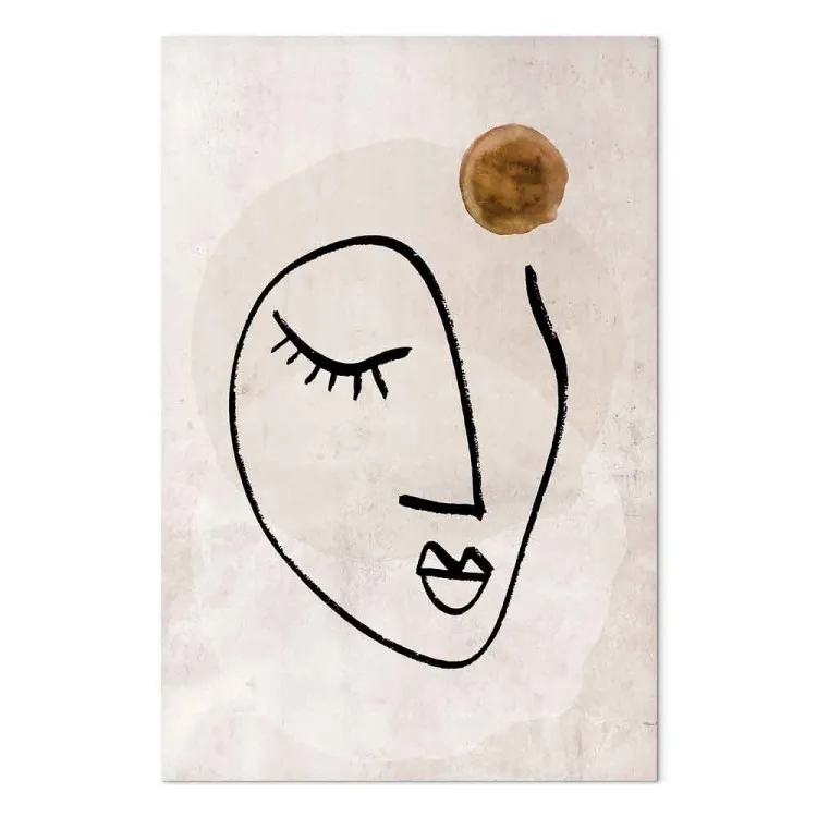 Pensée Romantique (1 partie) vertical - lineart de visage style boho