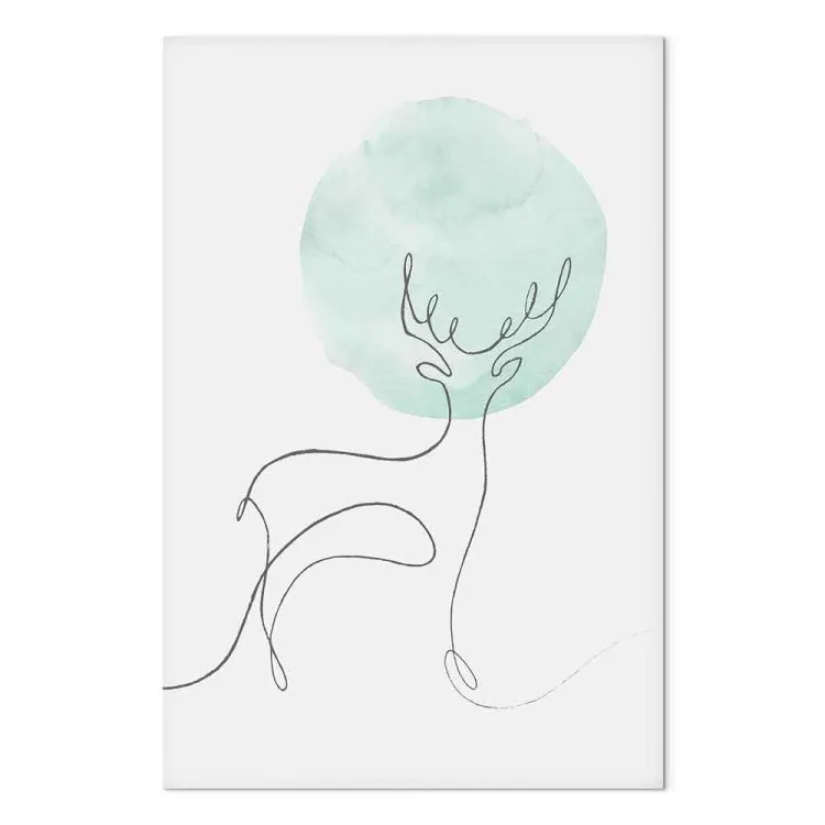 Ligne Lunaire (1 partie) vertical - Lineart abstrait d'un cerf