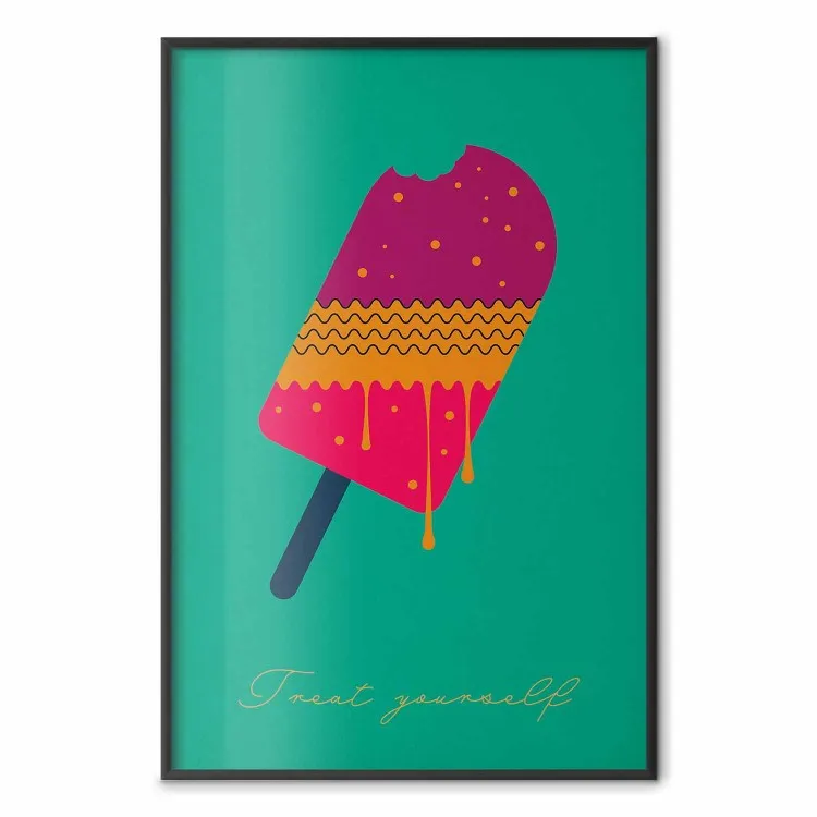 Faites-vous plaisir - glaces colorées fond turquoise