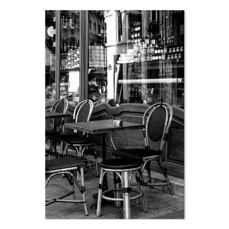 Café à Paris - une photo de la capitale française en noir et blanc