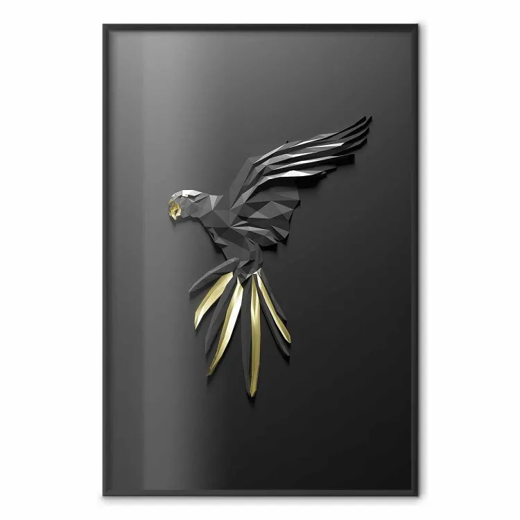 Perroquet noir et doré - design artistique glamour chic