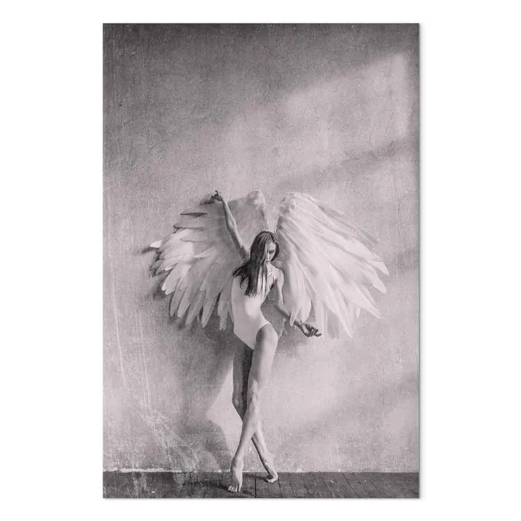 Envouté (1 partie) vertical - femme noir et blanc avec ailes