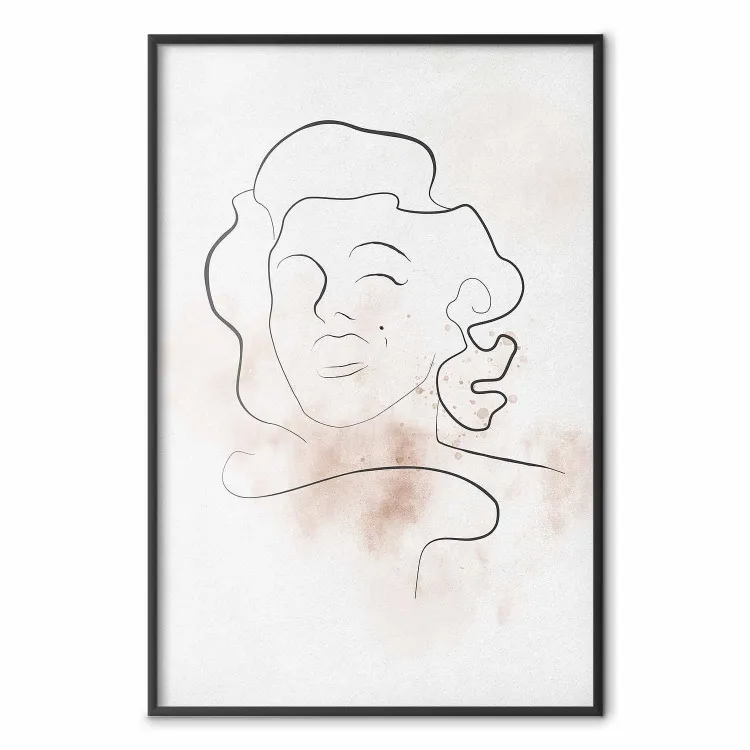 Line art - dessin linéaire abstrait de Marilyn Monroe sur fond clair