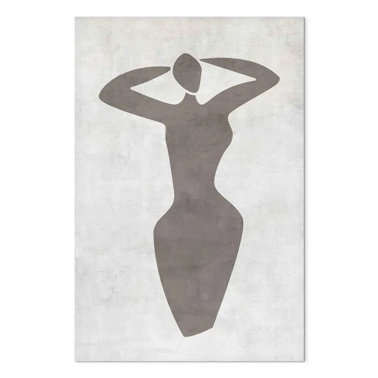 Femme aux bras levés - une illustration boho en noir et blanc