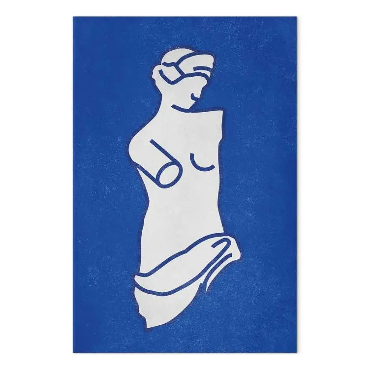 Figure de Vénus - une sculpture de Vénus sur fond bleu