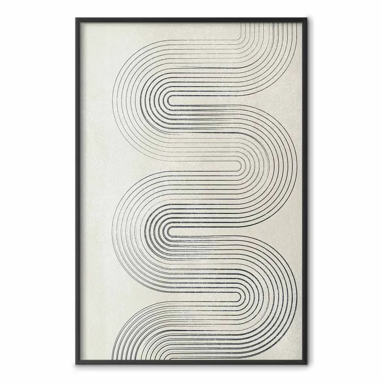 Vagues géométriques - motifs abstraits de lignes sur fond gris beige
