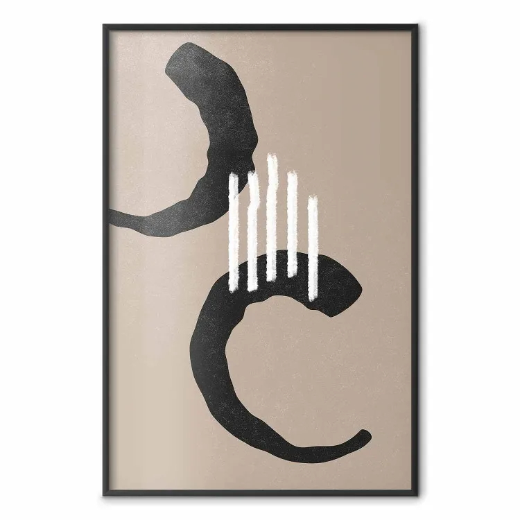 Lunes - impression artistique de motifs abstraits sur fond beige