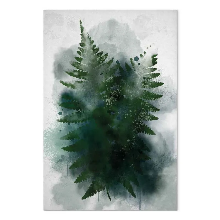 Fougère dans le brouillard - des feuilles dans le brouillard