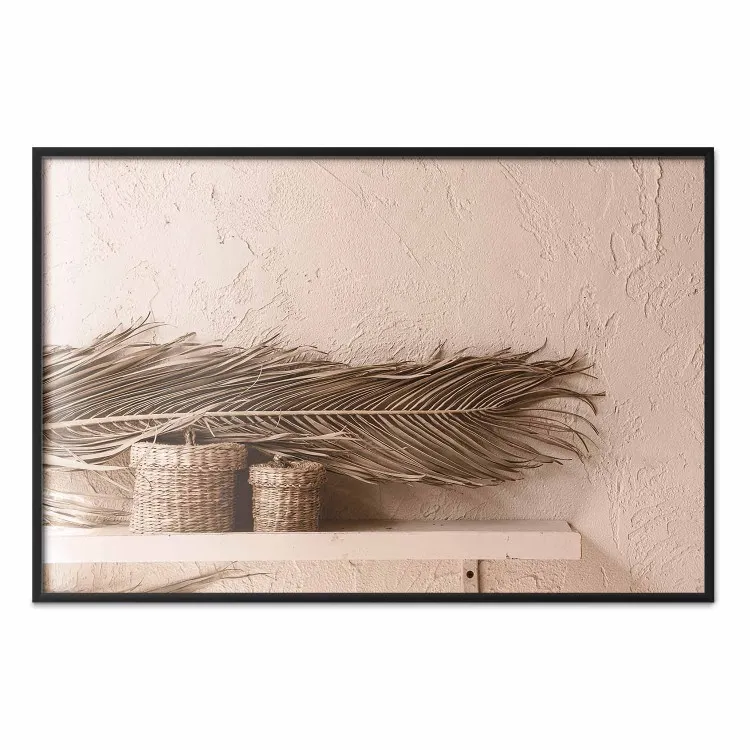 Composition marocaine - feuille de palmier et paniers en tons chauds