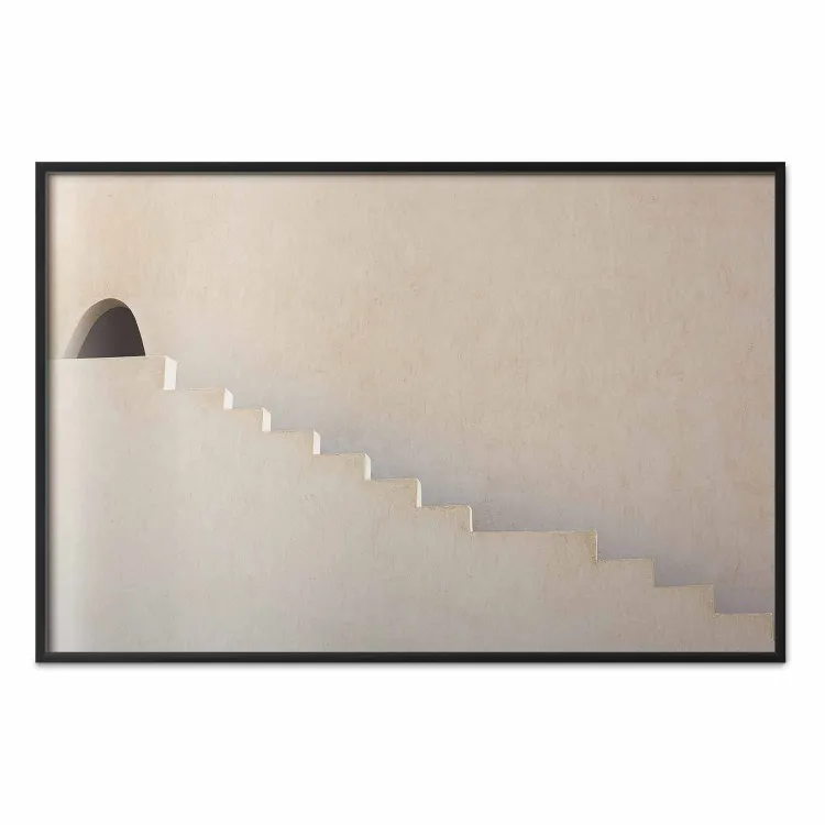 Passage caché - architecture d'escaliers intégrés dans un fond clair